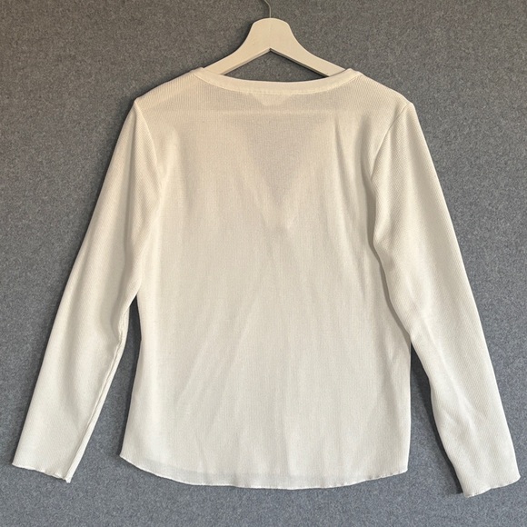 Candace Cameron Bure Waffle Knit Long
sleeve Top S New Day White - Picture 3 of 10